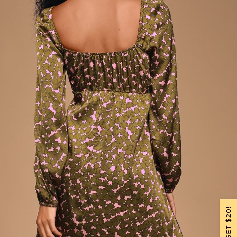 Satin floral dress - Picture 5 of 10